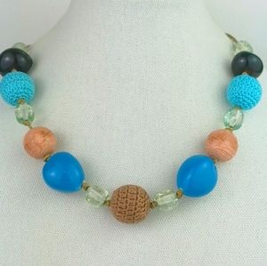 Boho Large Bead Knotted Necklace